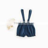 Suspender Denim Bowtie Shorts Diaper Bloomer Wholesale Baby Clothes Shorts thumbnail-1