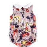 White Collar Bodysuit Vintage Black Floral Newborn Baby Clothes Romper Apparel thumbnail-2
