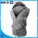 OEM New Design Cotton Plain Wholesale Sleeveless Hoodie Mens Dress Vest With Zip thumbnail-1