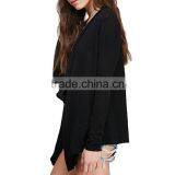 Elegant Asymmetrical Hem no Button Knit Cardigan With Open Front thumbnail-3