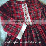 Baby Girls Winter Long Sleeve Vintage Plaid Christmas Lace Dress Red Classic Dress thumbnail-3