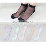 Fashion 20pcs/10pairs/lot Casual Crystal Silk Female Short Summer Sexy Transparent Elastic Lace Socks Women thumbnail-6