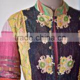 Handmade Kantha Jacket in Vintage Prints ~ Extra Extra Large thumbnail-4