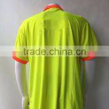 Mens High Quality High Visibility Fluorescent Short Sleeve Contrast Rib Collar Micro Mesh Safety Polo Tshirt thumbnail-2
