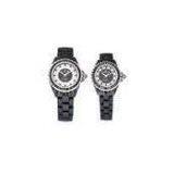 OEM Branded Noble Couple Ceramic Watches With Ceramic Strap, Black Crystal Ring thumbnail-1