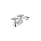 Modern Two Hole Basin Mixer Taps for Commercial , Brass Cross Handle Faucet thumbnail-1