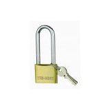 M-THICK BRASS PADLOCK-LONG SHACKLE-SAND POLISH thumbnail-1