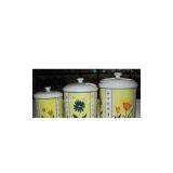 earthenware 3pc canister set