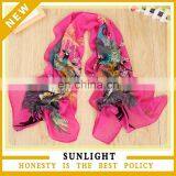 Fashion Girls' Silk Solid Long Cheap Chiffon Scarf