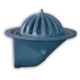 Ductile Iron full-flow 90 degrees DN150 mm side roof outlet – center bolt with the flat grate