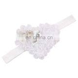 Pink Red Heart Shape Rose Flowers With Sequins Bows Rhinestones Chiffon Soft Hair Bands Girls Headbands Accessories Valentines thumbnail-4