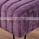 Modern Home Use Stool Tufted Velvet Ottoman Stool With Metal Legs Living Room Pink Ottoman thumbnail-3