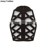 Jenny Fashion 2016 New O Neck Royal Red Black White Pink Sey Beading Women Summer Bandage Fashion Crop Top thumbnail-6