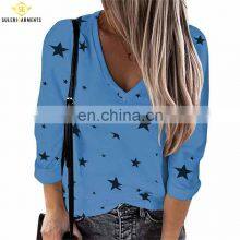 2021 Best Quality Women T Shirt Summer Use Long Sleeve Women Casual Wear Starts Printed T Shirt thumbnail-5