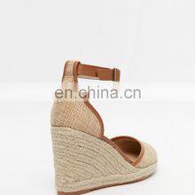 Ladies Unique Design Ankle Strap Round Toe Wedges Women Heels Sandals Shoes thumbnail-3