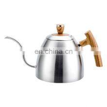 304 Stainless Steel Espresso Coffee Kettle Coffee Tea Pot With Wood Handle thumbnail-3