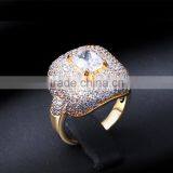 Newest Statement Fashion Pave Setting Cubic Zirconia Chunky Bridal Wedding Ring thumbnail-3