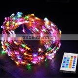 ce rohs approved rf 24key remote 12v colorful multimodes led copper wire string lights
