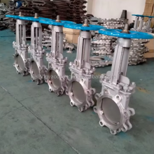 Stainless Steel Knife Gate Valve Slide Gate Valve 150mm SS304 Pneumatic Petal Type 8 Inch Dn500 Slurry Knife Gate Valve thumbnail-3