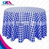 Blue White Plaid Tablecloth thumbnail-1