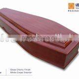 EC008 gloss cherry finish wood veneer coffins