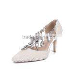 Pearl Upper Wedding High Heel Shoes Rehinestone Heels Hand Beaded Shoes Custom Made Pumps Luxury Diamond Wedding Dress Shoes thumbnail-3