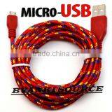 For Android Round 1M 2M 3M Braided Micro USB Data Charger Cable thumbnail-2