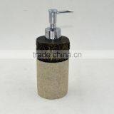 Natural Gold Brown Carved Flower Polyresin Sandstone Bathroom Accessories Set thumbnail-2