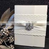 Passion Hot Stamp Hardcover Fold Pocket Luxury Decoration Wedding Invitation Cards