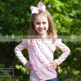 100% Cotton Baby Summer Spring Girls Blank Ruffle Sleeve t Shirt White Ruffle Shirt for Little Girls thumbnail-5