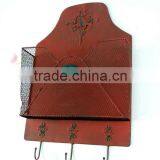 Industrial French Metal Wall Magazine Rack thumbnail-1