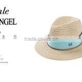 Ladies Promotional Alphabet M Caps With Ribbon Straw Panama Hat Cheap thumbnail-3