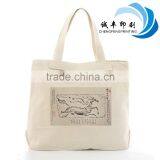 Colorful Printing Cotton Canvas Tote Bag With Length Handles