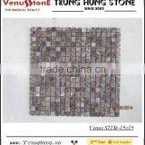 15*15 Dark Emperador Split Face Marble Mosaic Tiles thumbnail-1