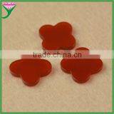 Wholesale Products Rough Four Leaf Clover Flat Cut Jasper Red Agate Stone for Jewelry thumbnail-1