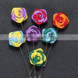 Men Rose Flower Lapel Stick Handmade Boutonniere Pin for Suit thumbnail-1