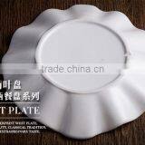 Ceramic Dinner White Wavy Style Round Plate and Dish for Restaurants thumbnail-3