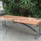 Stainless Steel Park Bench With Merbau Solid Wood Bench Seating thumbnail-1