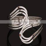 Yellow Gold Plated Statement Punk Fashion Metal Opening Cuff Bangle Bracelet thumbnail-2