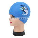 Children Comfortable Wear PU Waterproof Earmuffs Cartoon Dolphin Swimming Cap