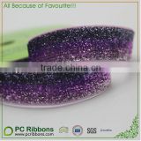 High quality purple strip glitter elastic ribbons