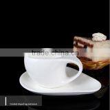 Novel Design White Porcelain Ceramic Coffee Cup and Saucer thumbnail-1