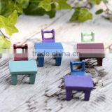 Eco-friendly material resin mini resin desk and chair ornaments for moss potted bonsai