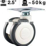 H9 Series Medical Caster Swivel Double Ball Bearing 63mm PU Wheel thumbnail-1