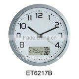 PROMOTIONAL NEWLY METALDIGITAL WALL CLOCK WITH CALENDAR ET6217B thumbnail-2