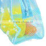 Waterproof Cosmetic Clear Bag Floral Print Transparent Toiletry Bathing Pouch thumbnail-6