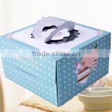 High Quality blue square corrugated paper Cake Boxes with Handle making machine