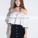 Women's Off Shoulder 1/2 Sleeve Loose Short Tops Blouse Shirt thumbnail-2