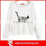 Womens Long Sleeve Cotton T-shirt With Custom Ink Print Design thumbnail-1