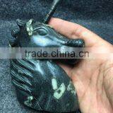 Wholesale Natural Green Stone Unicorn,polished Crystal for Gifts thumbnail-2